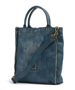 Handtasche genarbtes Rindsleder dunkelblau