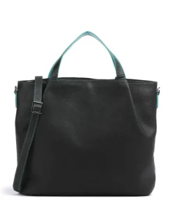 Handtasche genarbtes Rindsleder schwarz