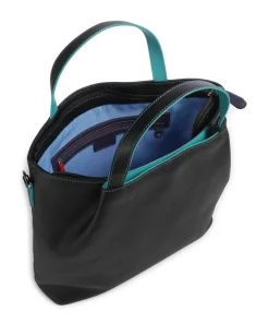 Handtasche genarbtes Rindsleder schwarz