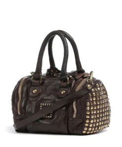 Handtasche genarbtes Rindsleder dunkelbraun