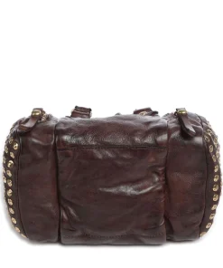 Handtasche genarbtes Rindsleder dunkelbraun