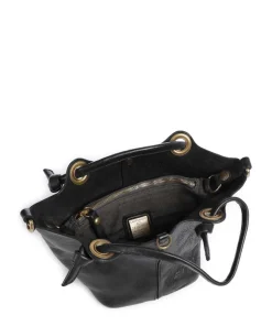 Handtasche genarbtes Rindsleder schwarz