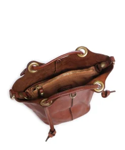 Handtasche genarbtes Rindsleder cognac