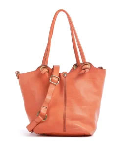 Handtasche genarbtes Rindsleder orange