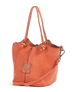 Handtasche genarbtes Rindsleder orange