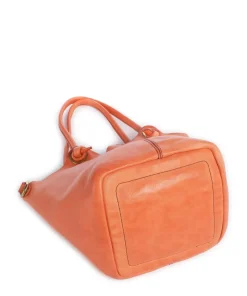 Handtasche genarbtes Rindsleder orange