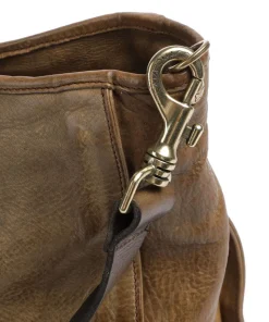 Handtasche genarbtes Rindsleder olivgrün