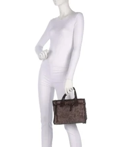 Handtasche Textil dunkelbraun