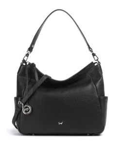 Hanna Beuteltasche genarbtes Rindsleder schwarz