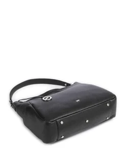 Hanna Beuteltasche genarbtes Rindsleder schwarz