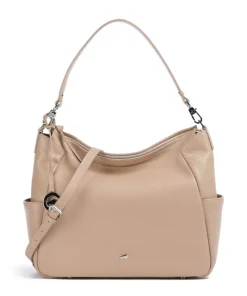 Hanna Beuteltasche genarbtes Rindsleder beige