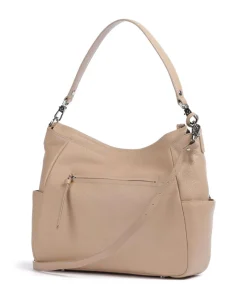 Hanna Beuteltasche genarbtes Rindsleder beige