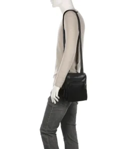 Harper Umhängetasche fein genarbtes Leder schwarz