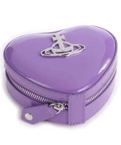 Heart Shiny Patent Mini Umhängetasche Lackleder violett