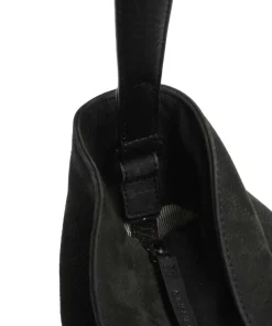 Heavenly Meadow Daydream Beuteltasche fein genarbtes Rindsleder, aufgerautes Rindsleder schwarz