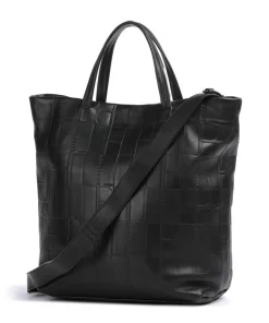 Hera Monogram Sheep Natural L Handtasche geprägtes Rindsleder schwarz