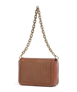 Hera Schultertasche Rindsleder, Lederimitat braun