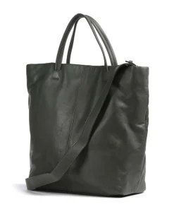 Hera Sheep Natural L Shopper Schafsleder dunkelgrün