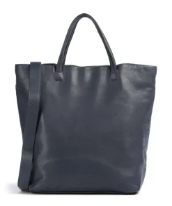 Hera Sheep Natural L Shopper Schafsleder dunkelblau