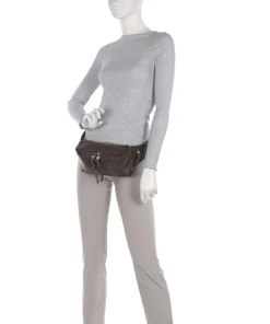 Hera Small Pebble S Gürteltasche genarbtes Leder dunkelbraun