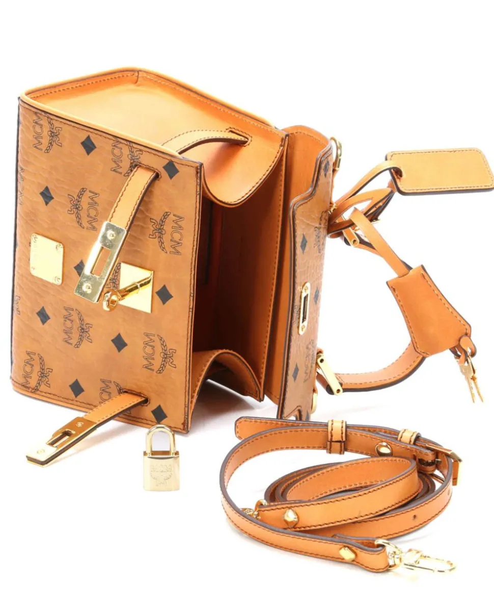 Heritage Line Handtasche Lederimitat cognac