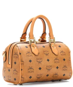 Heritage Line Handtasche Lederimitat cognac