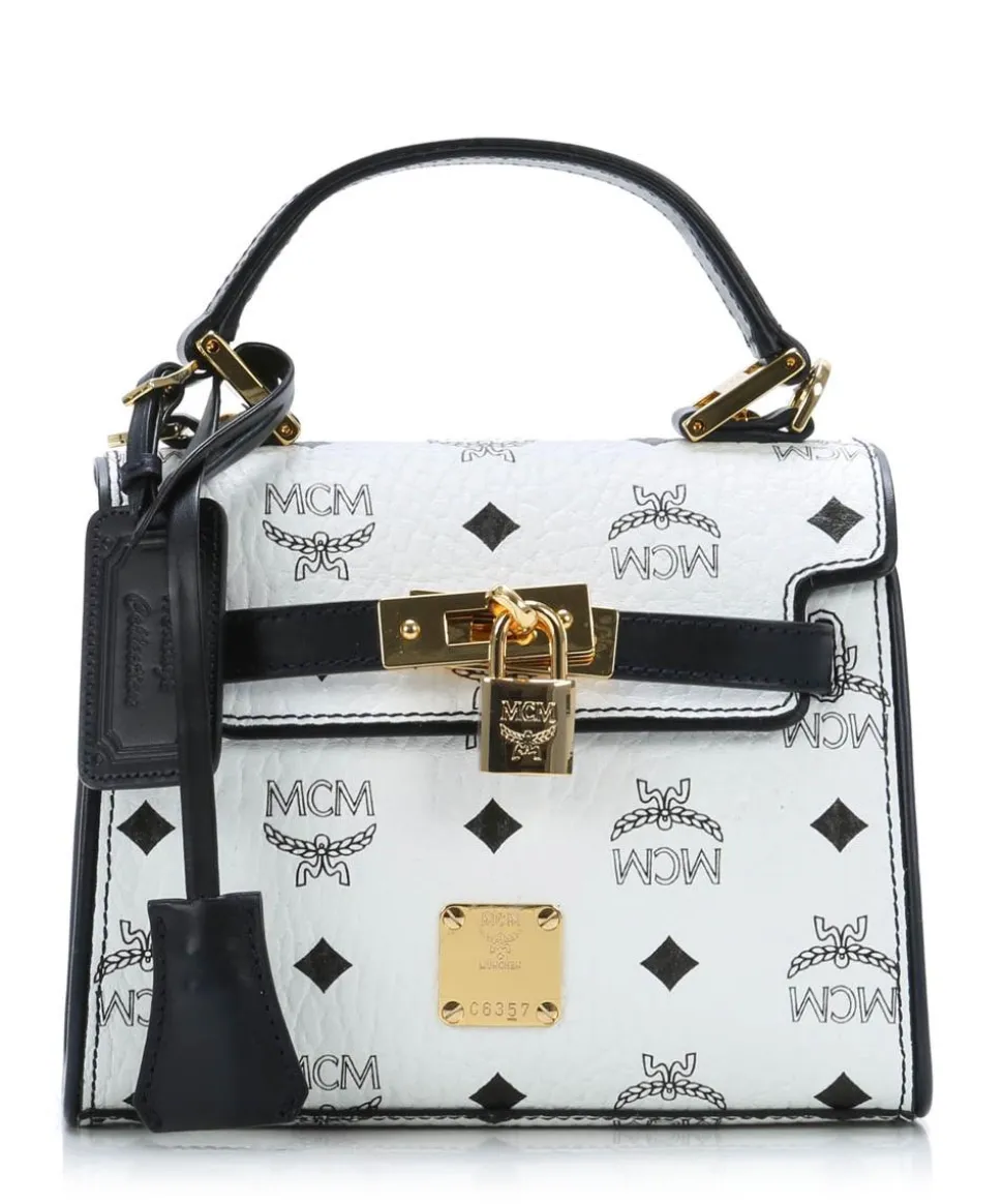 Heritage Line Schultertasche Lederimitat weiß