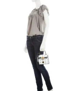 Heritage Line Schultertasche Lederimitat weiß