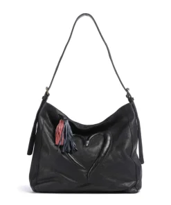 Herzweg 2 Beuteltasche genarbtes Leder navy