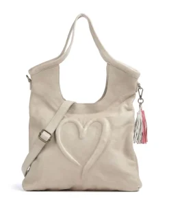 Herzweg 6 Shopper genarbtes Leder beige