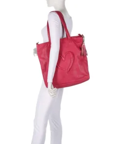 Herzweg 1 Shopper genarbtes Leder pink