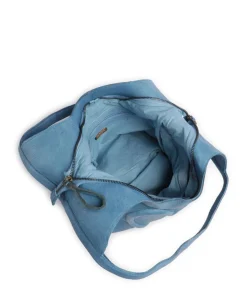 Herzweg 6 Shopper genarbtes Leder blau