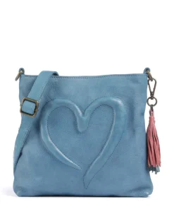 Herzweg 4 Umhängetasche genarbtes Leder navy