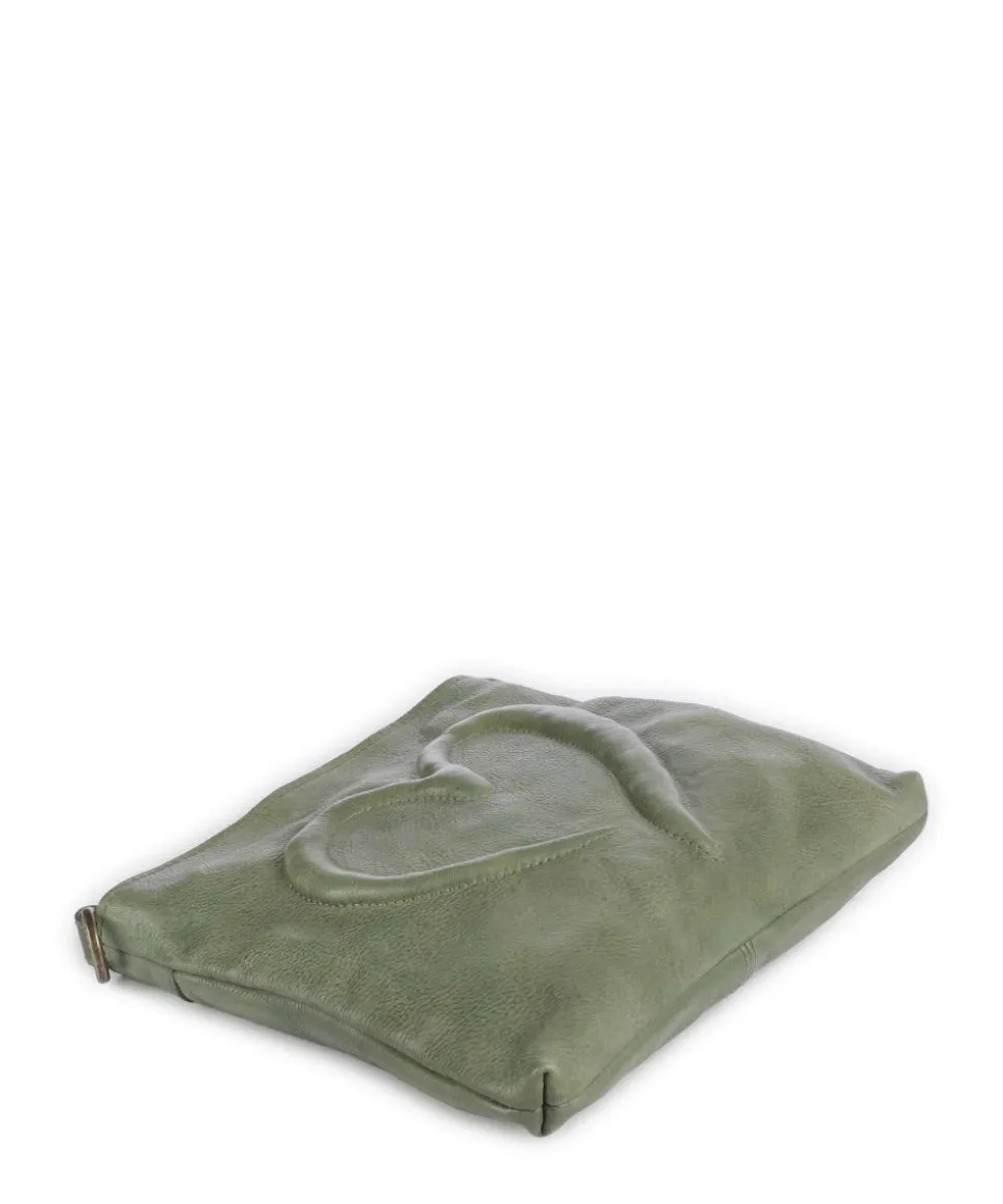 Herzweg 4 Umhängetasche genarbtes Leder grün