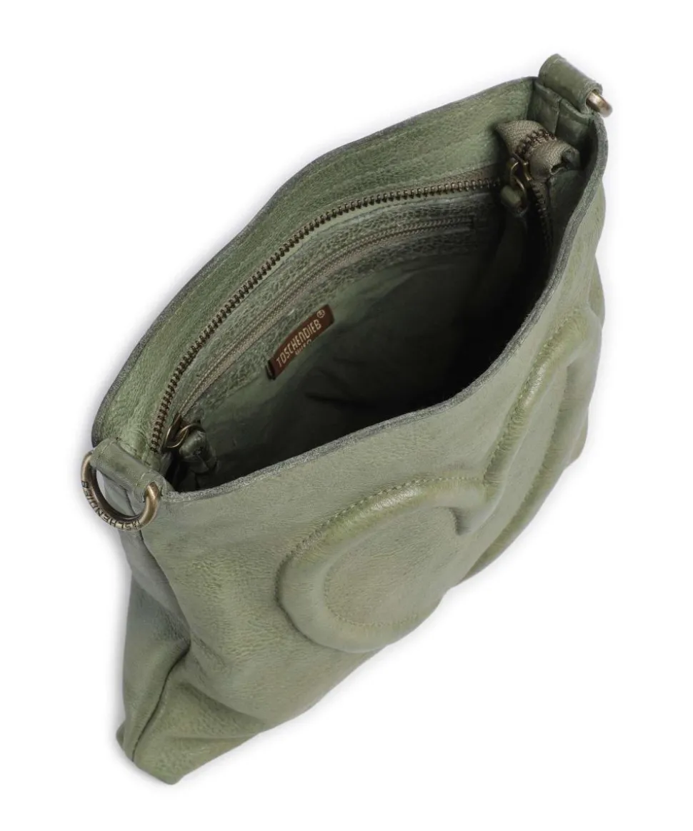 Herzweg 4 Umhängetasche genarbtes Leder grün