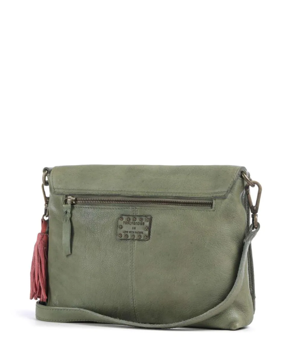 Herzweg 3 Umhängetasche genarbtes Leder grün