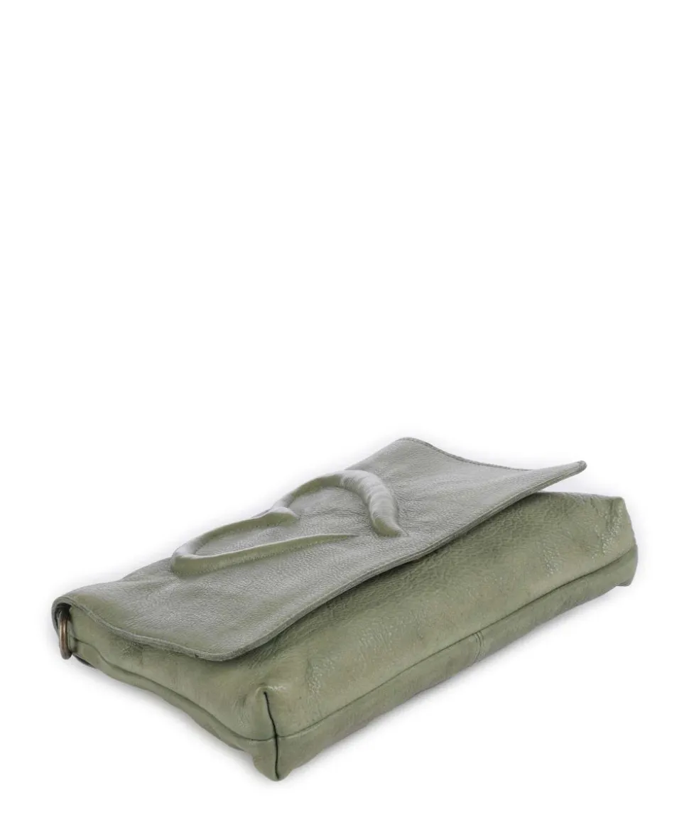 Herzweg 3 Umhängetasche genarbtes Leder grün