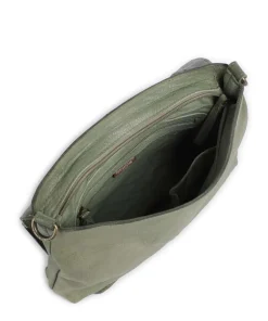 Herzweg 3 Umhängetasche genarbtes Leder grün