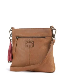 Herzweg 4 Umhängetasche genarbtes Leder braun