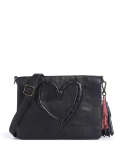 Herzweg 3 Umhängetasche genarbtes Leder navy