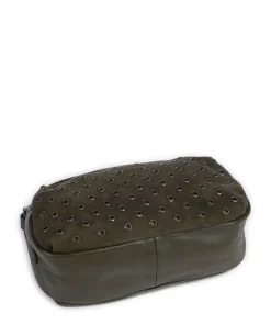 Hey You Rock Umhängetasche genarbtes Leder, aufgerautes Leder olivgrün