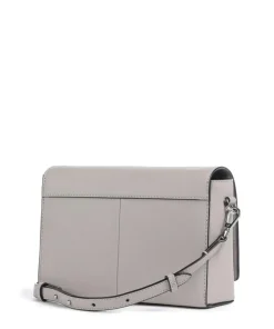 Hilla M Umhängetasche fein genarbtes Leder hellgrau