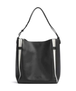 Hilla Small Pebble L Beuteltasche genarbtes Rindsleder schwarz