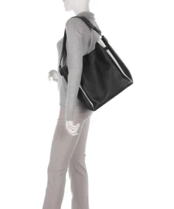 Hilla Small Pebble L Beuteltasche genarbtes Rindsleder schwarz