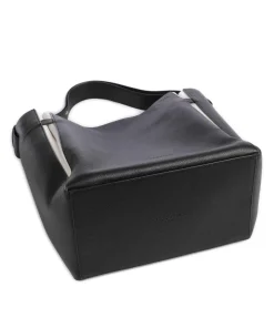 Hilla Small Pebble L Beuteltasche genarbtes Rindsleder schwarz