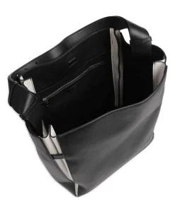 Hilla Small Pebble L Beuteltasche genarbtes Rindsleder schwarz