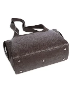 Hirsch Adelina Beuteltasche genarbtes Leder dunkelbraun