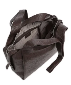 Hirsch Adelina Beuteltasche genarbtes Leder dunkelbraun