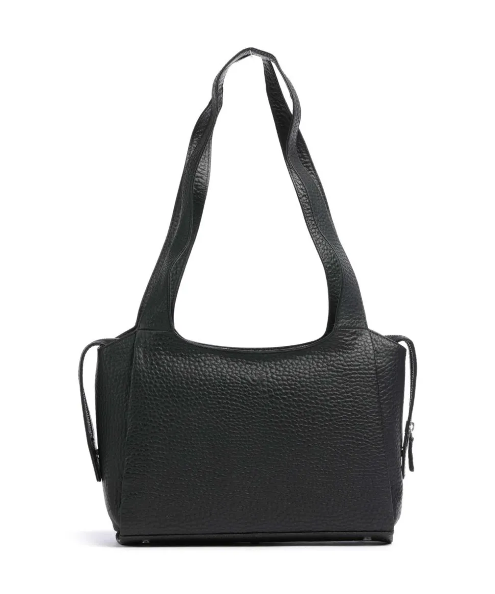 Hirsch Adelina Beuteltasche genarbtes Leder schwarz