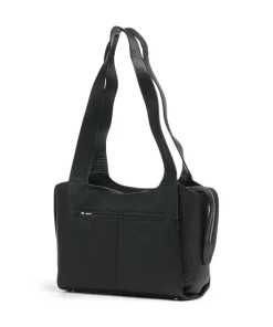 Hirsch Adelina Beuteltasche genarbtes Leder schwarz